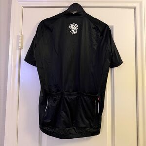 Men's Black Cycling Jersey with White Logo